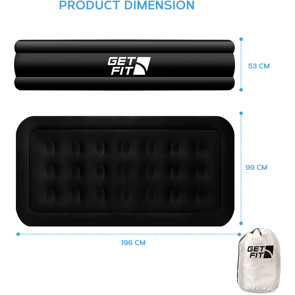 Get Fit Black Mono Single Inflatable Air Bed with Built-in Electric Pump Image 8