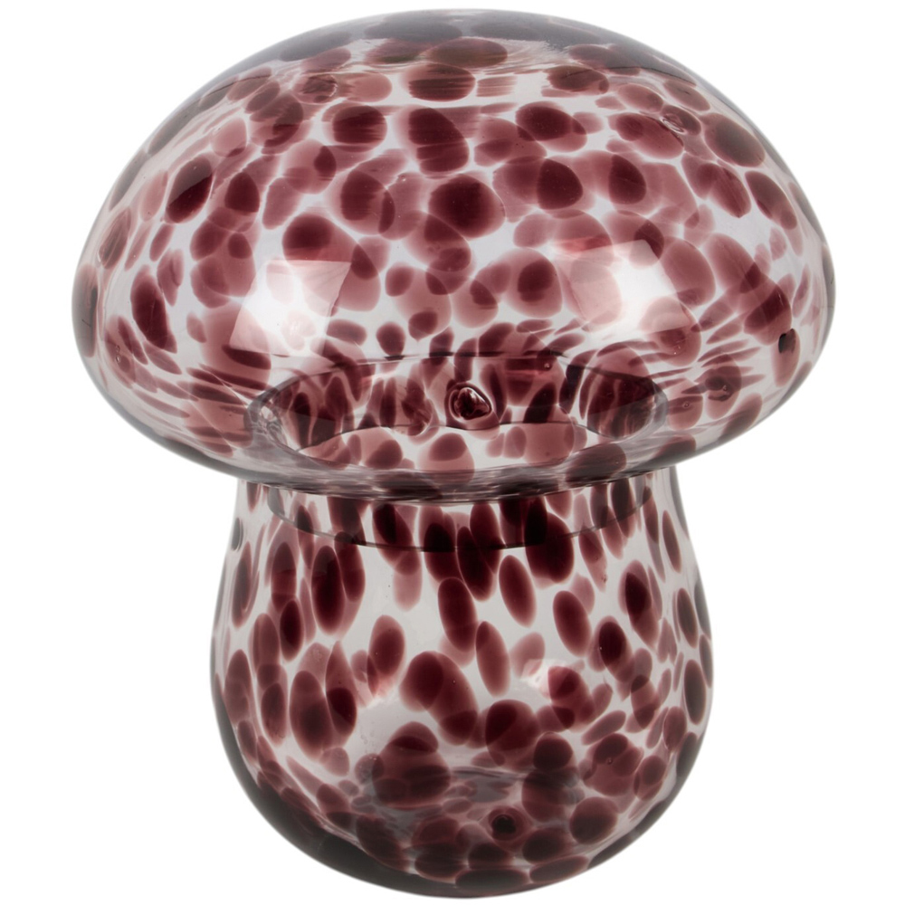 Tortoise Shell Glass Mushroom Jar Plum Image 2