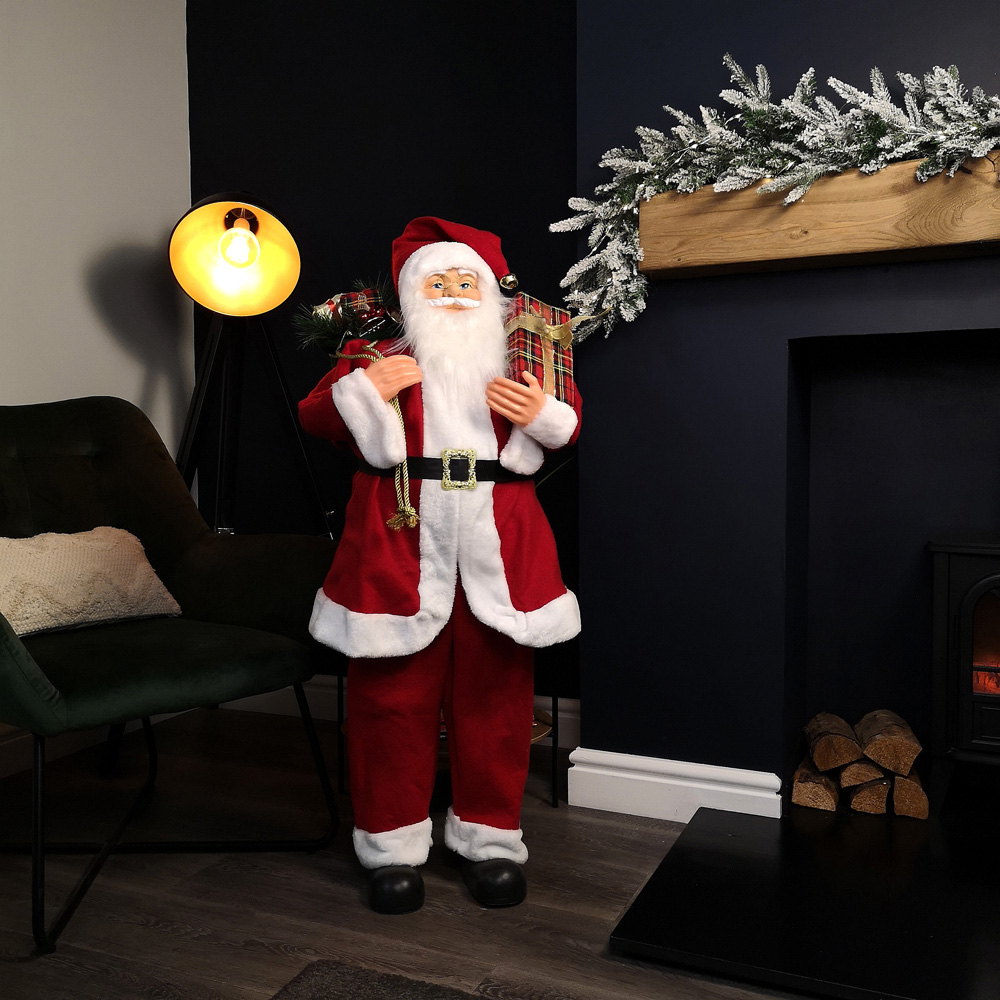 Samuel Alexander Standing Red Santa Claus with Sack Indoor Christmas Decoration Image 7