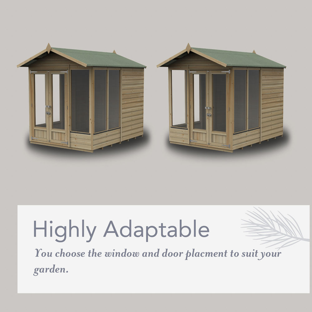 Forest Garden 6 x 8ft Beckwood Double Door 5 Window Apex Summerhouse Image 7