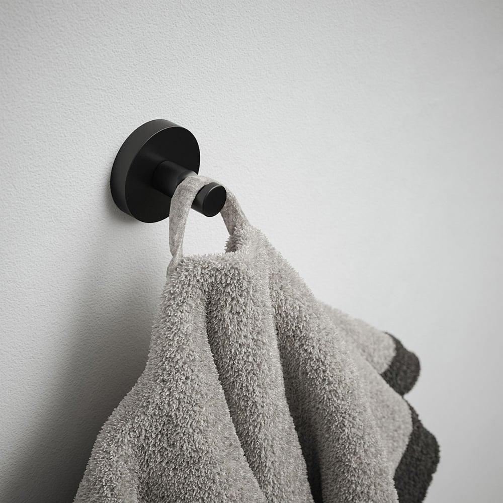Rothley Matt Black Round Robe Hook Image 2