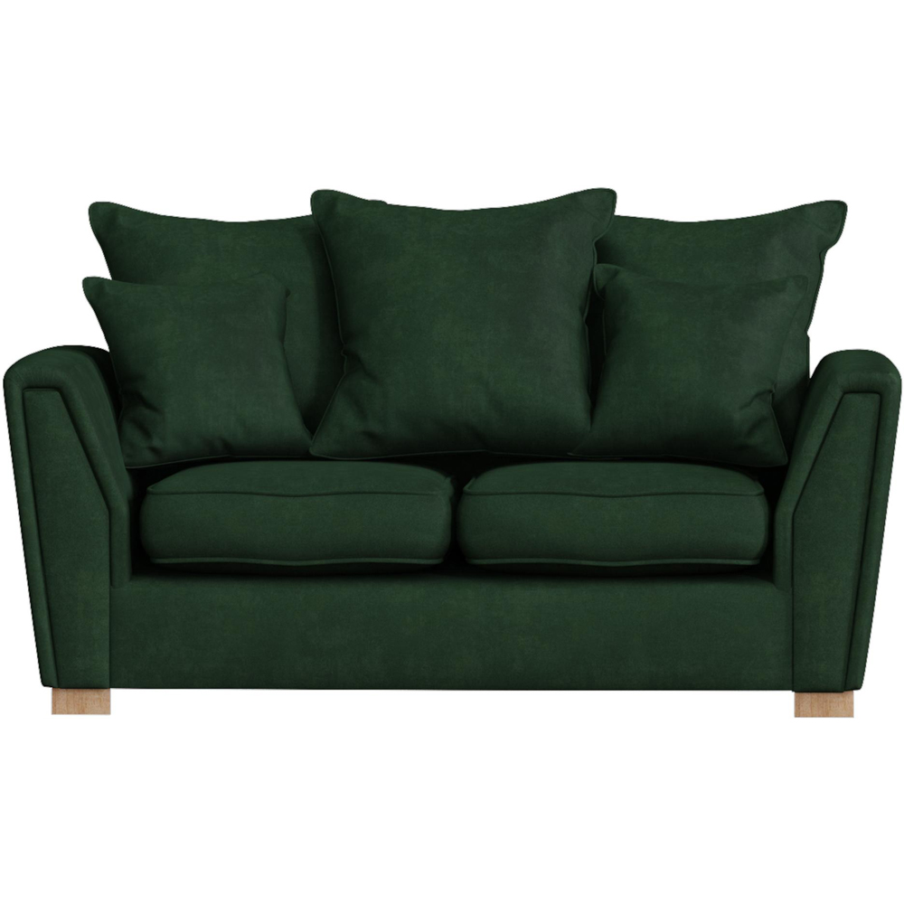 Wendleberry 2 Seater Forest Green Plush Velvet Scatter Back Sofa Image 2