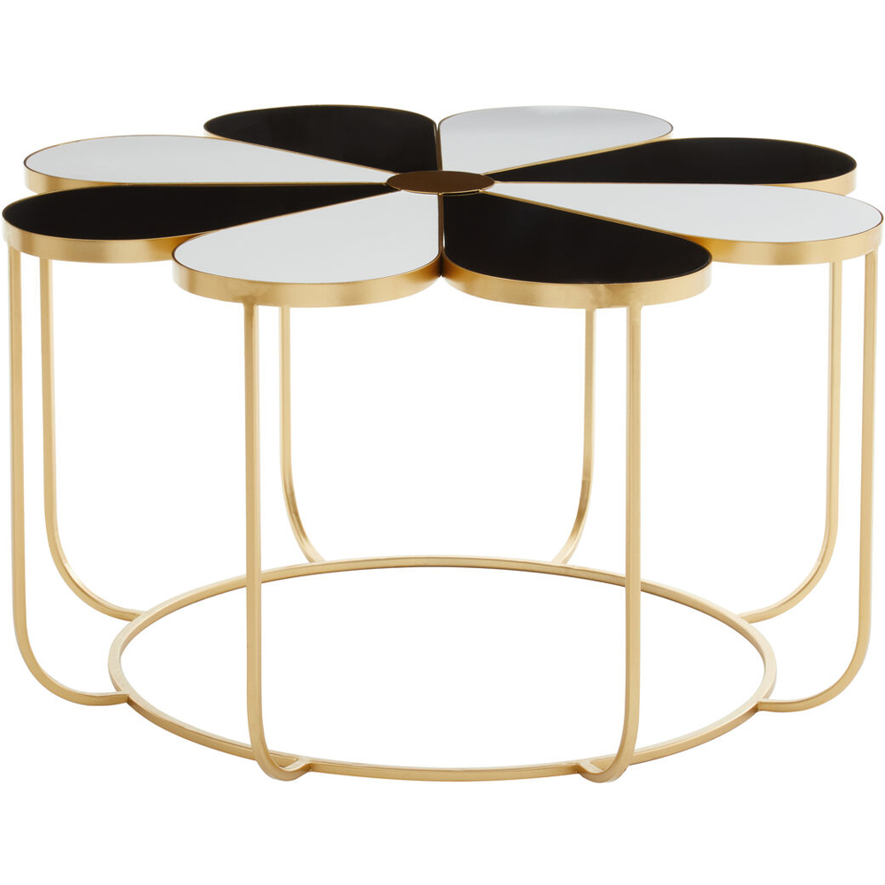 Premier Housewares Jodie Black and White Petal Shape Table Image 2