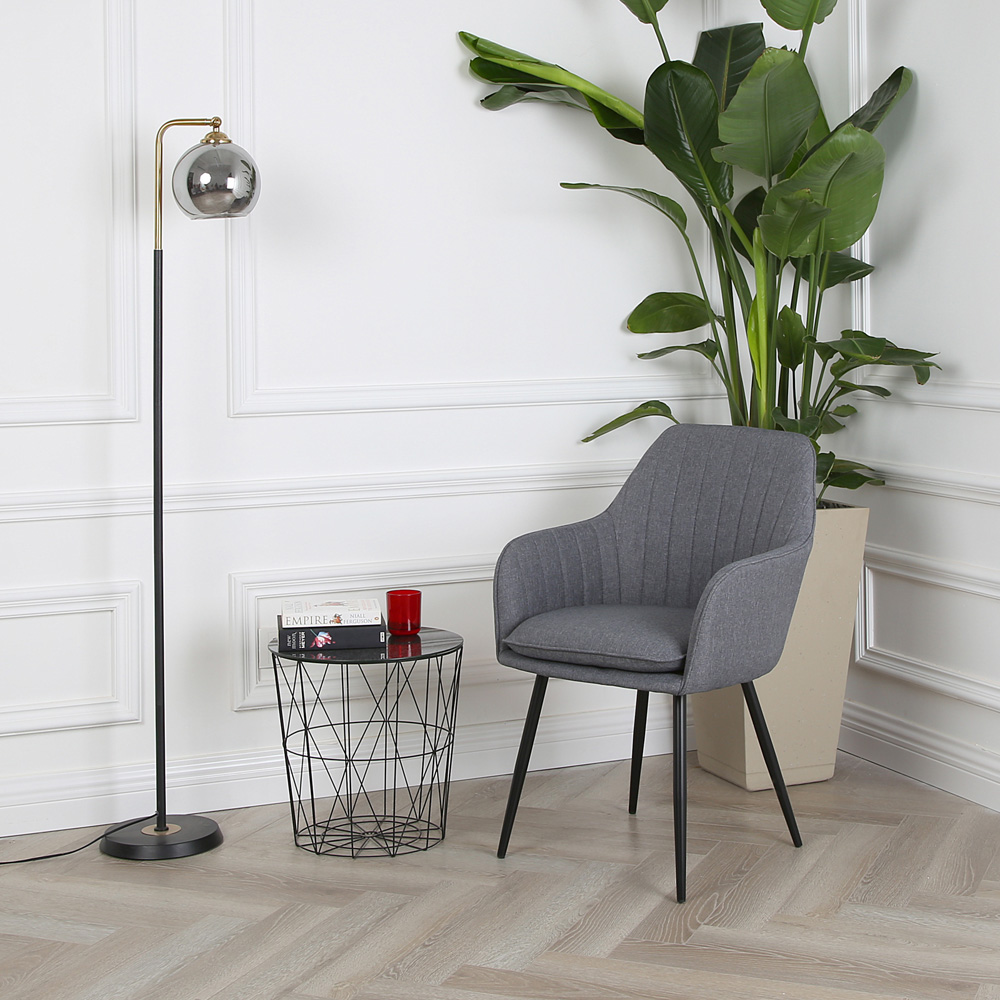 Muse Dark Grey Linen Accent Chair Image 8