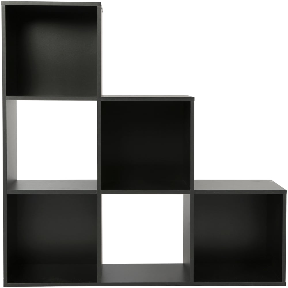 Jane 6 Shelf Black Ladder Cube Storage Unit Image 2
