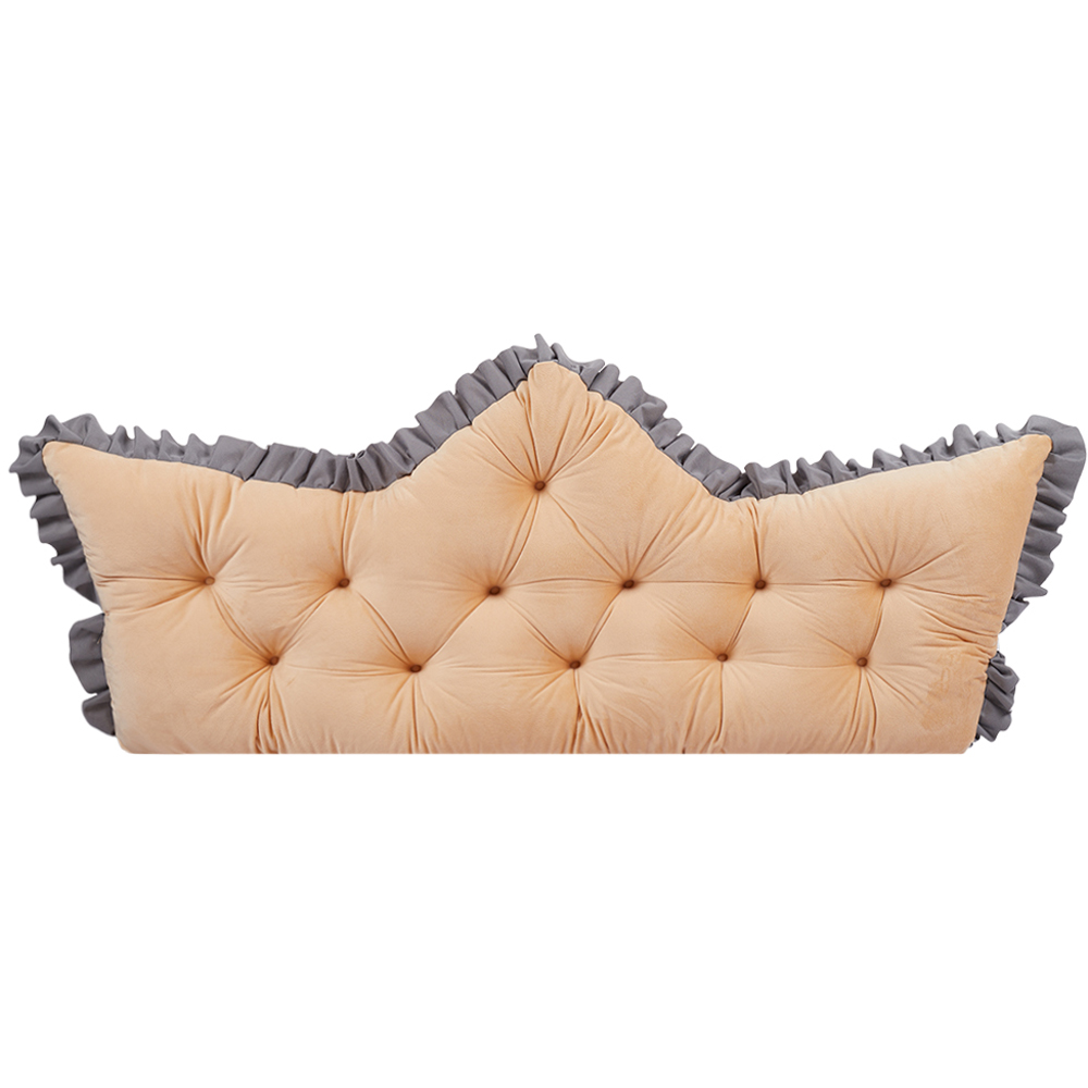 Living and Home Amber Camel and Grey Button Tufted Crown Headboard Pillow 60 x 150cm Image 3