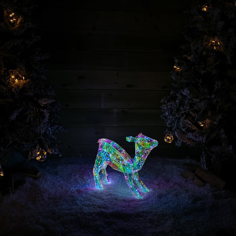 Samuel Alexander 100 White LED Standing Iridescent Fawn Christmas Decoration 40cm Image 9