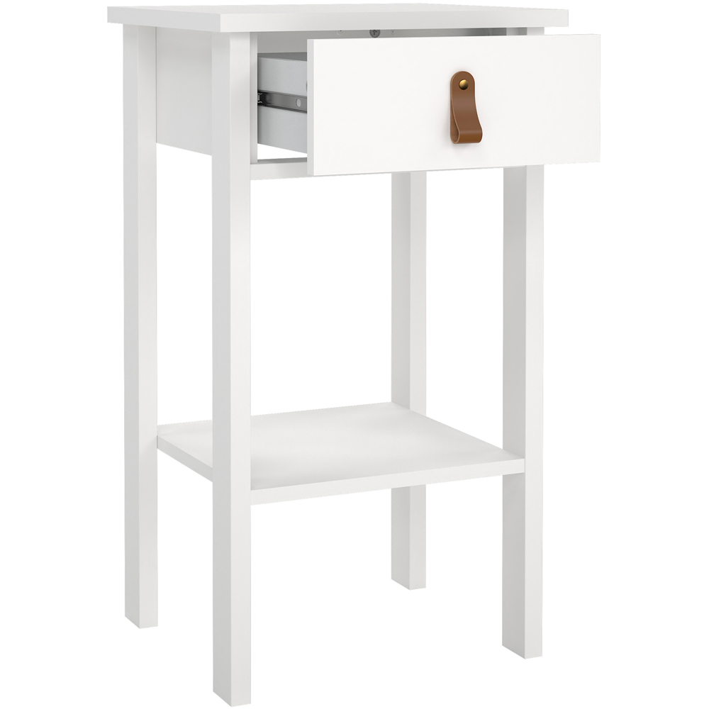 Florence Barcelona Single Drawer White Bedside Table Image 3