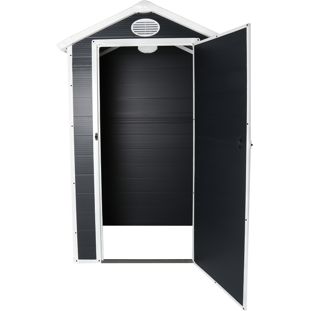 Charles Bentley 4.4 x 3.4ft Grey Plastic Garden Shed Image 4