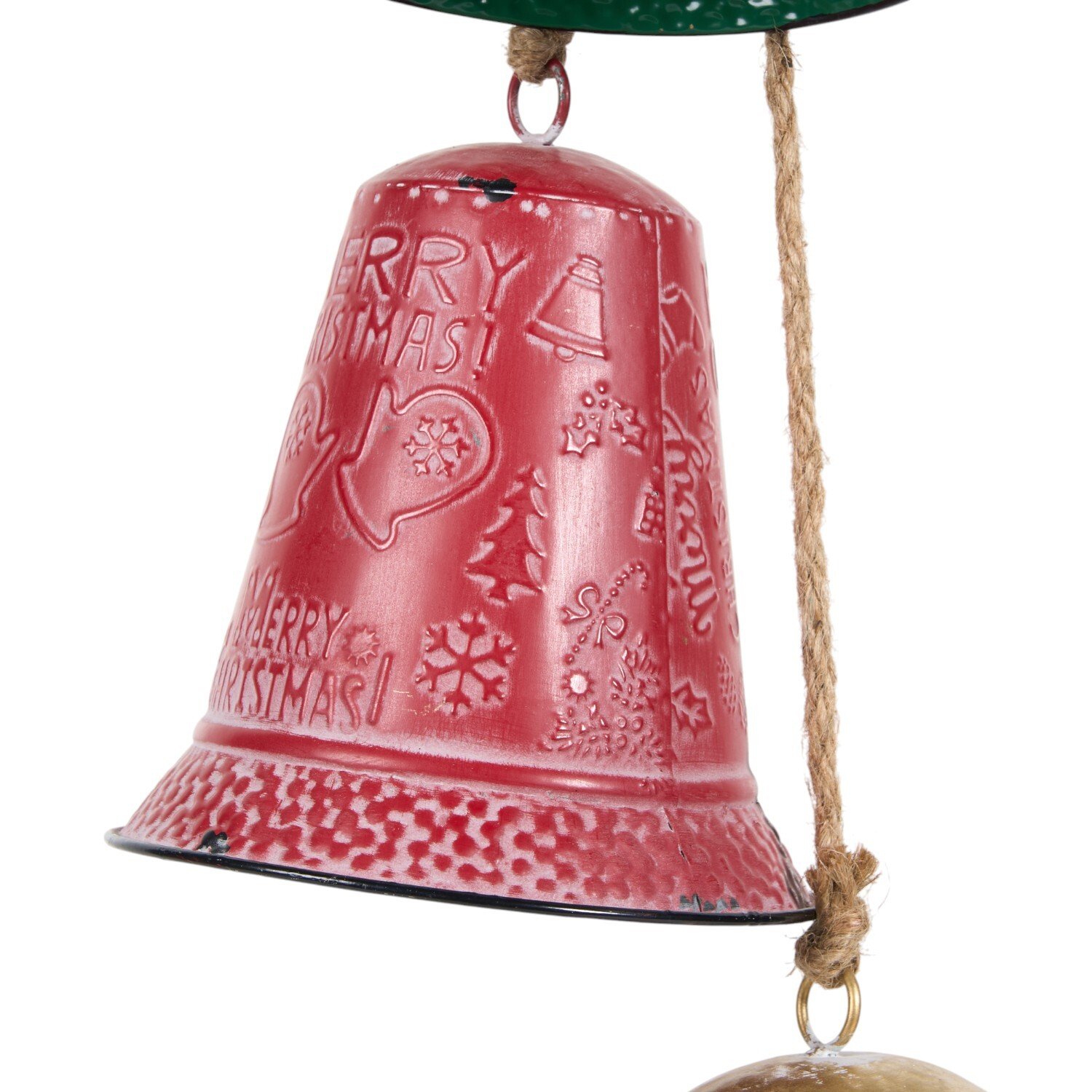 Hanging Bells Decoration Red, Green and Gold Image 4