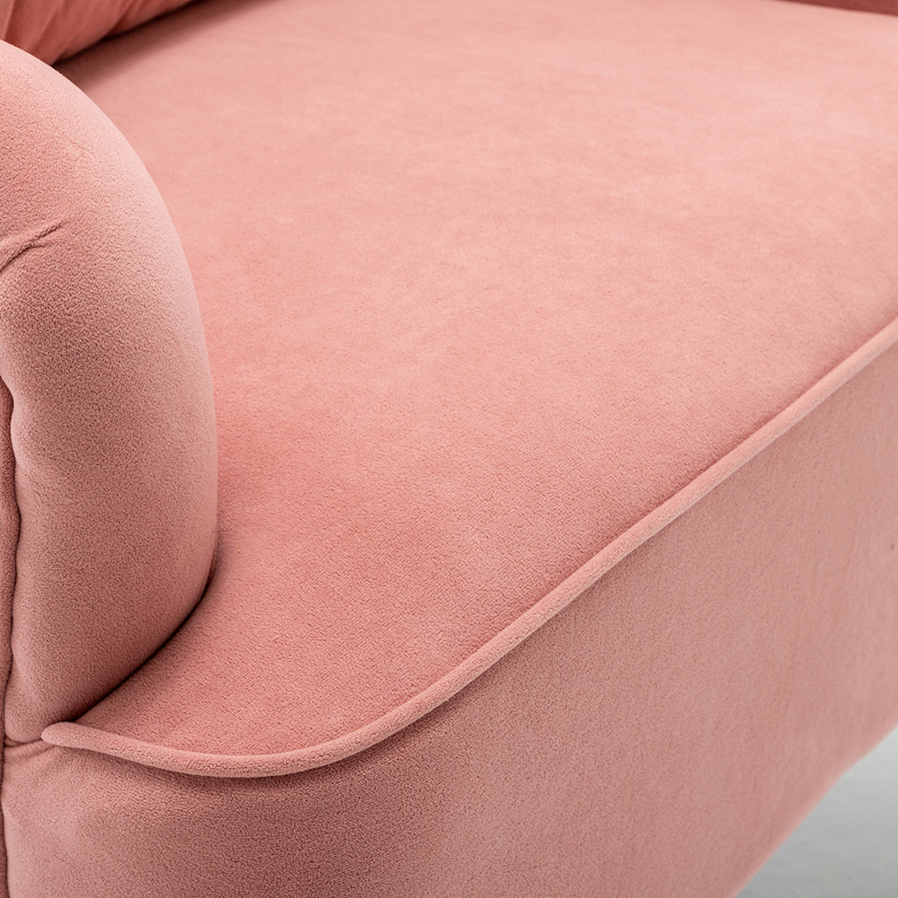 Living and Home Pink Curved Back Armchair with Footstool Image 5