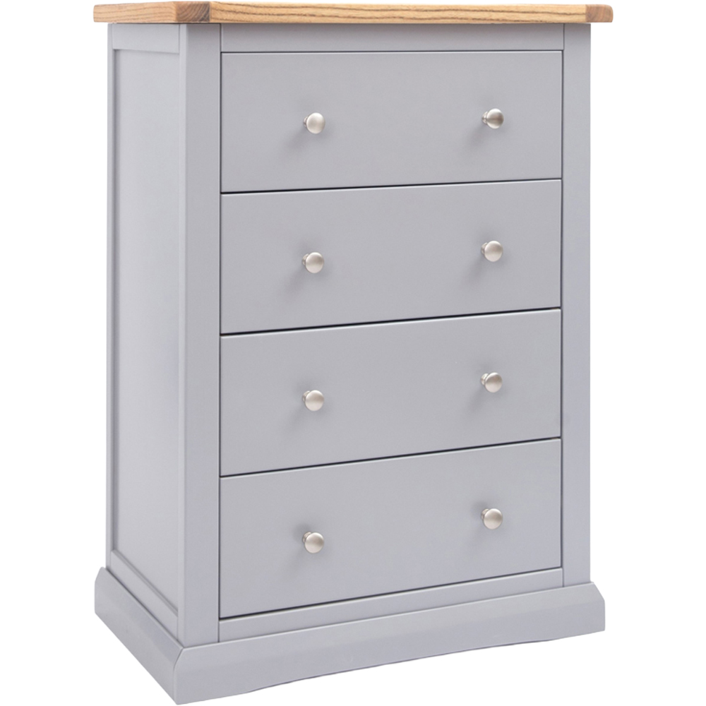 Cabinet Bits Rocca 4 Drawer Dark Grey Chrome Knob Chest of Drawers Image 3