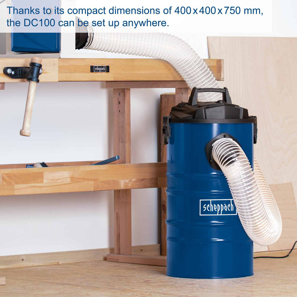 Scheppach DC100 65L Drum Dust Extractor with 2m Hose 1200W Image 8