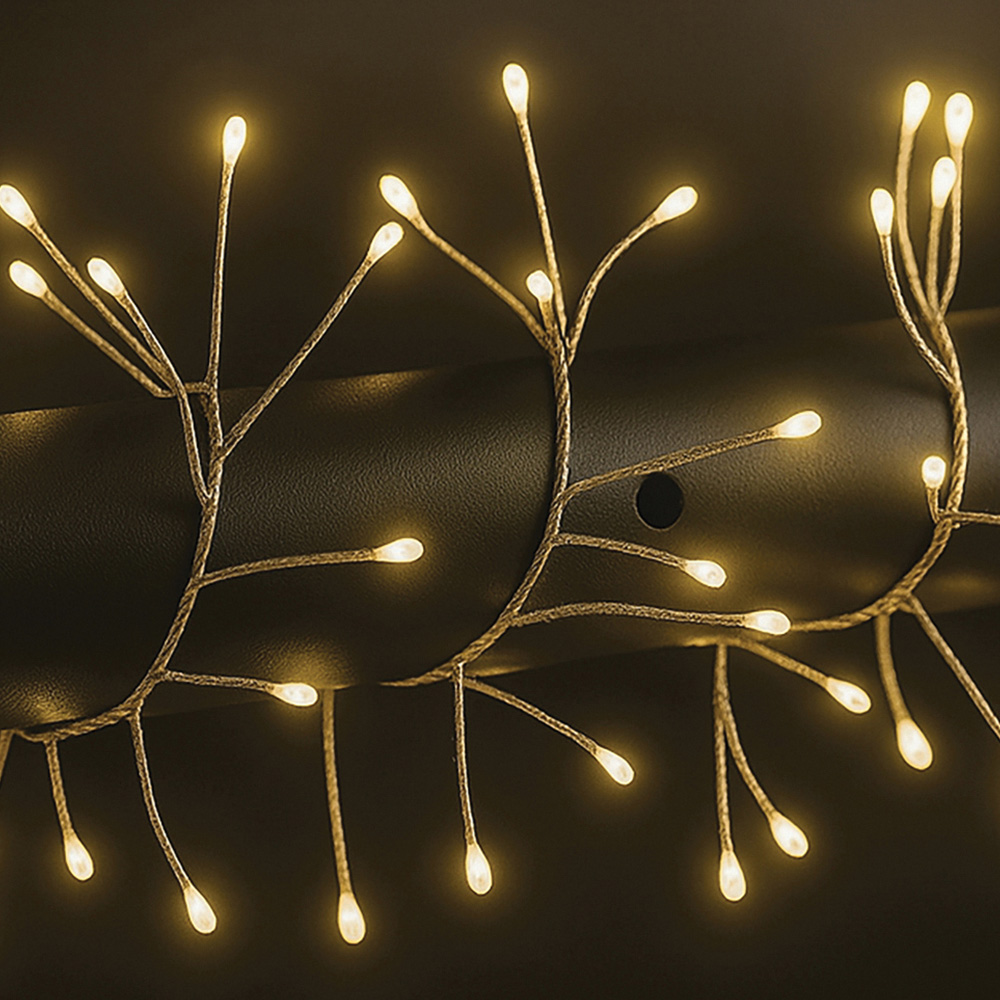Xmas Haus Warm White Seed LED Multifunction Silver Cable Cluster Light 24m Image 3