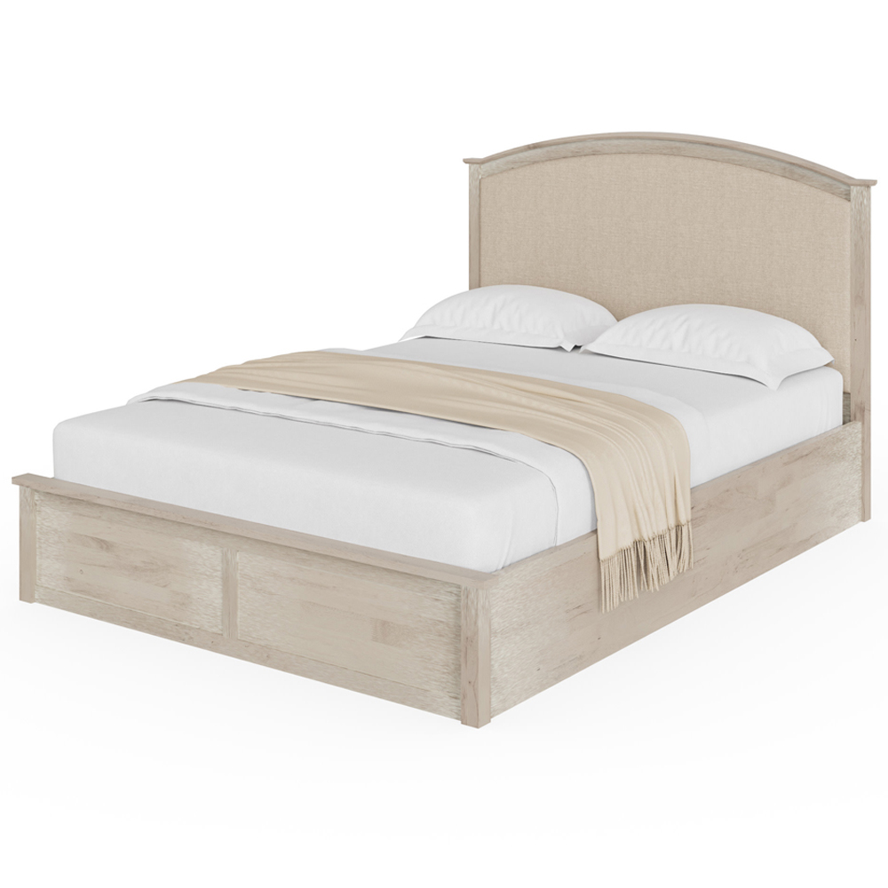 GFW Madrid Double Limed Oak Ottoman Bed Image 2