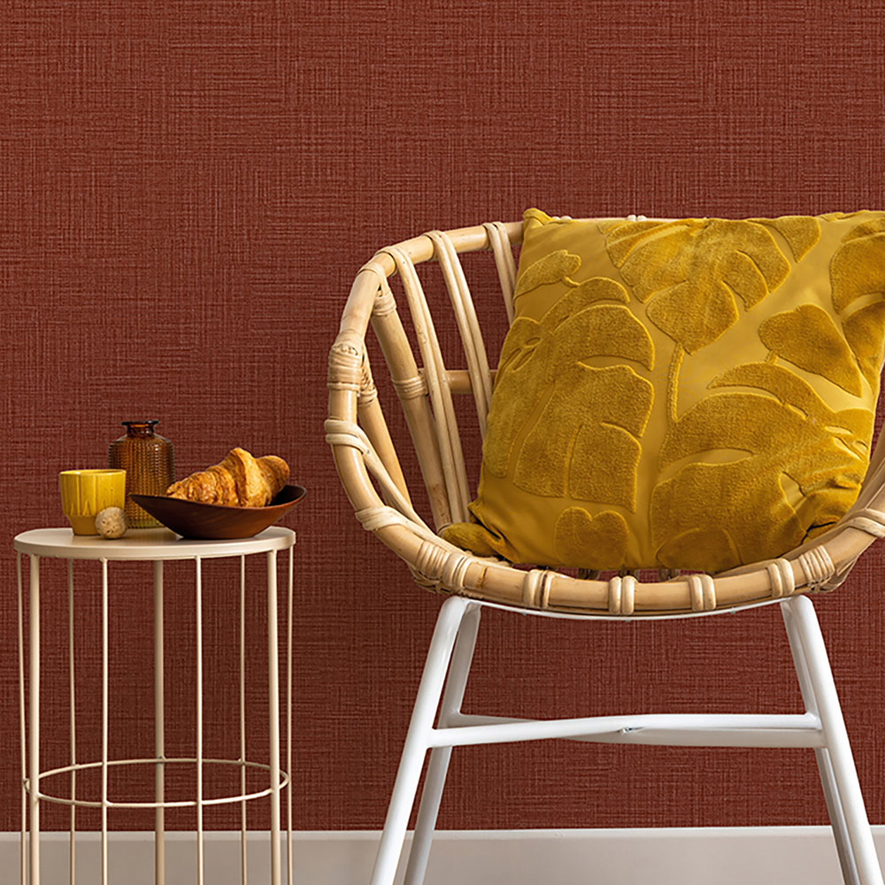 Belgravia Decor Zambaiti Parati Marrakech Small Weave Red Wallpaper Image 2