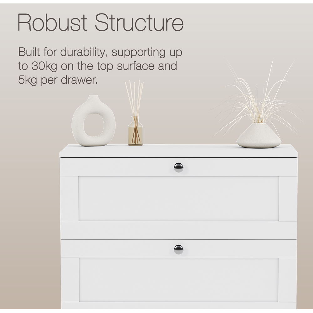 VIDA DESIGNS Altino 4 Drawer White Shaker-Style Chest of Drawers Image 6