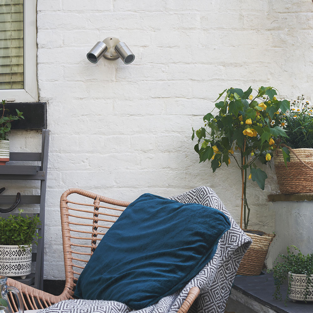 ValueLights Barrow 2 Pack Silver 2 Light Wall Spotlight Image 2