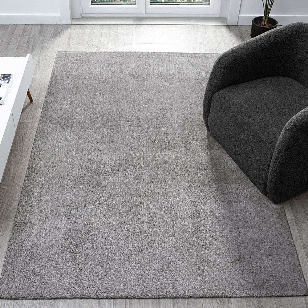 Desire Rugs Comfy Dark Grey Anti Slip Felt Backing Rug 60 x 100cm Image 2
