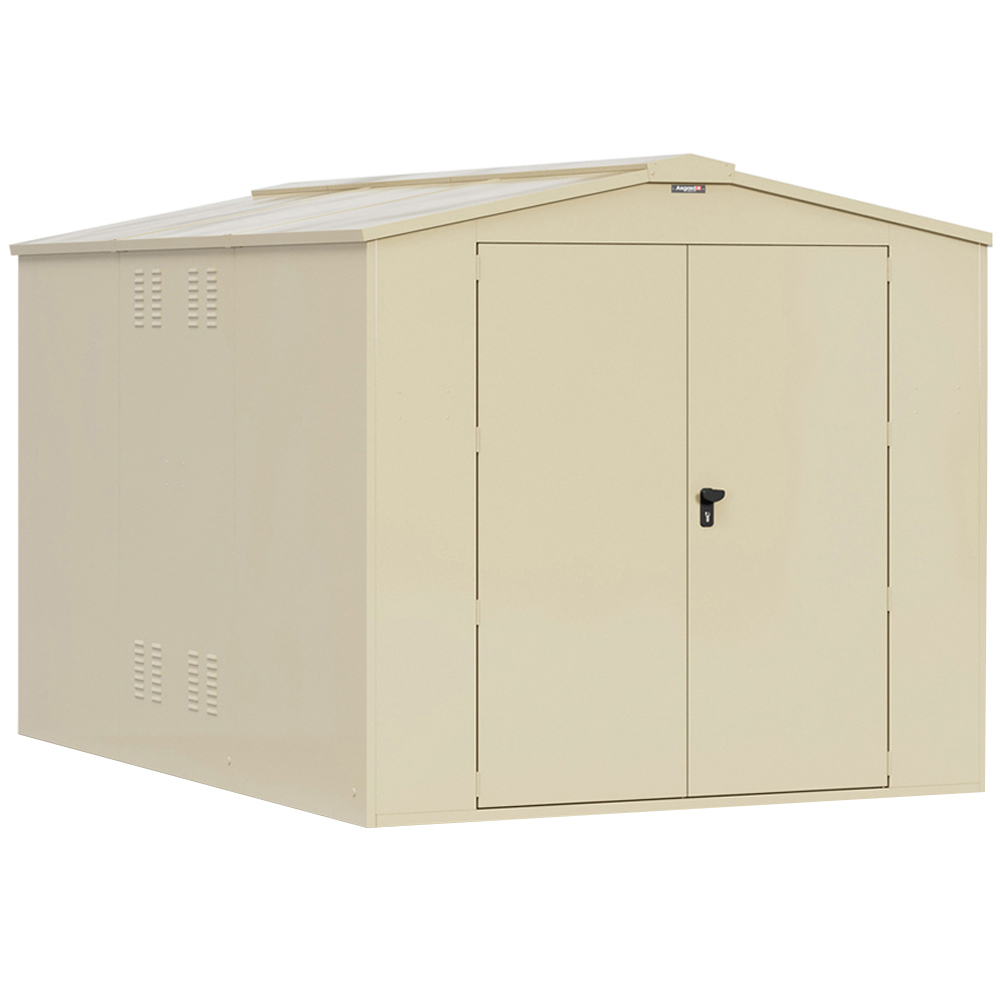 Asgard Gladiator 7 x 11ft Double Door Cream High Security Apex Garden Shed Image 1