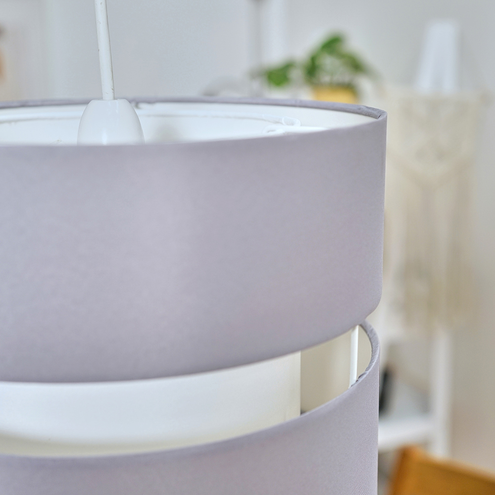 ValueLights Sophia 2 Tier Grey Ceiling Light Shade Small Image 4