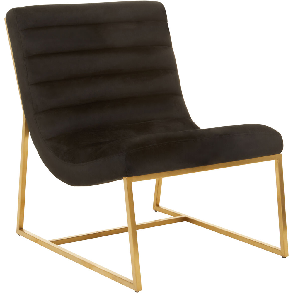 Premier Housewares Vogue Black and Gold Lounge Chair Image 2