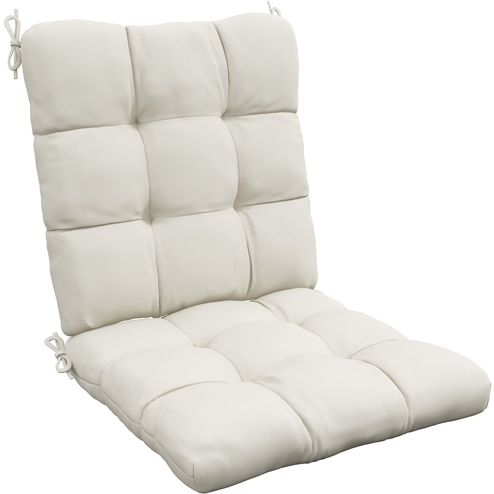 Outsunny Cream White Outdoor Seat Cushion Replacement with Backrest Image 1