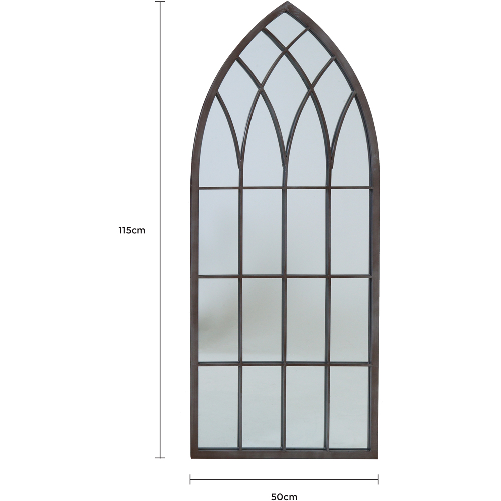 Charles Bentley Grey Arch Outdoor Garden Mirror 115 x 50cm Image 5