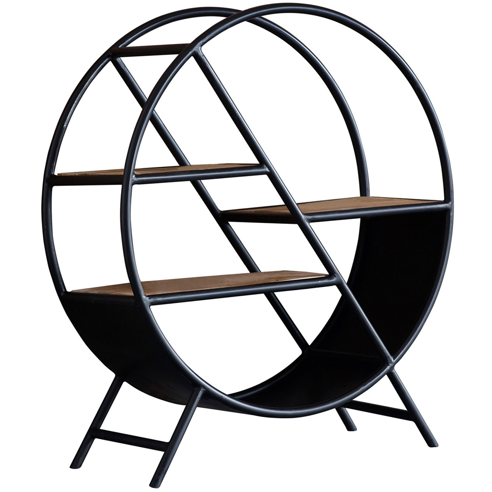Brooklyn Carnaby 3 Shelf Industrial Round Open Bookcase Image 2