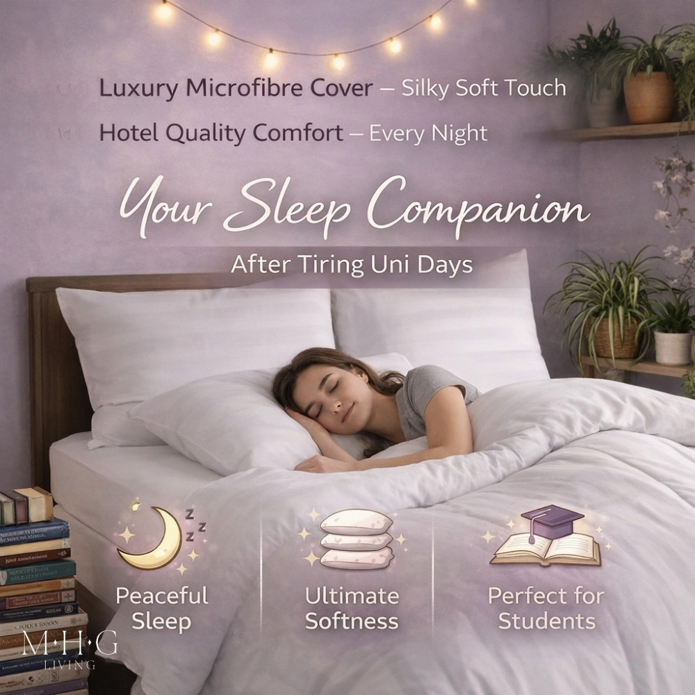 MHG Living King Size White All Season Student Bedding Bundle 10.5 Tog Image 3