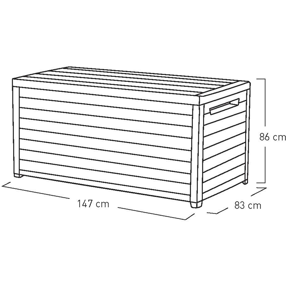 Keter XXL Brown Wood Effect Outdoor Deck Box 870L Image 6