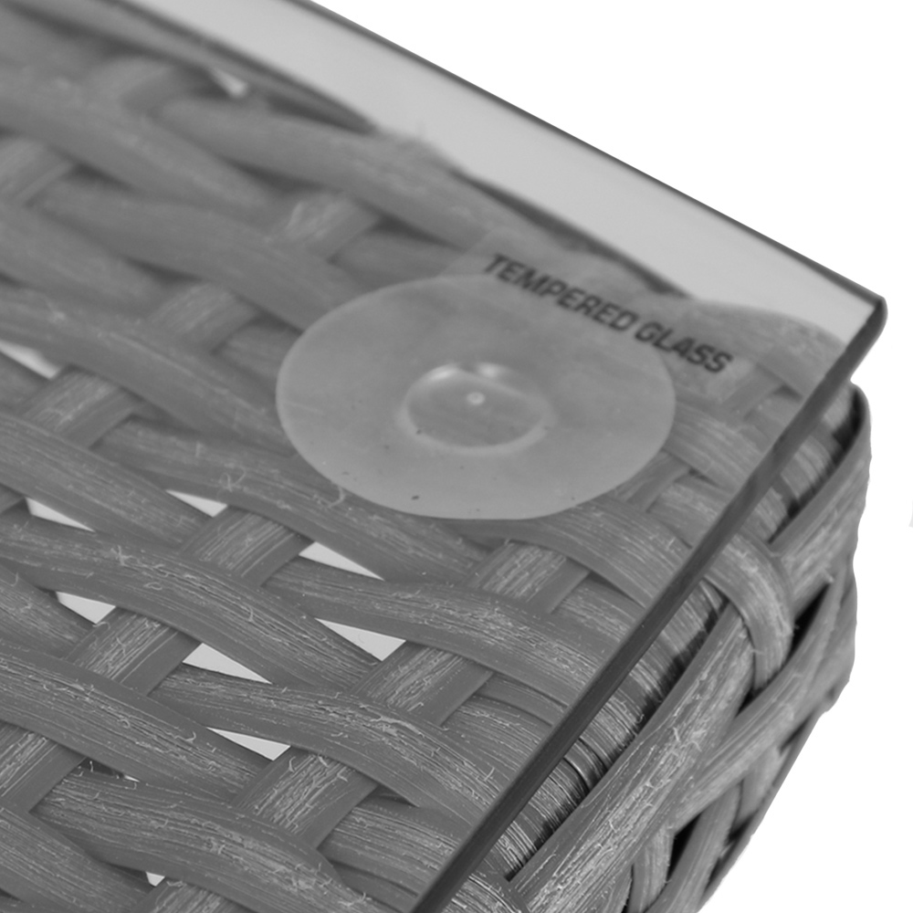 Outsunny Rattan Bistro Set Weave Grey Image 5