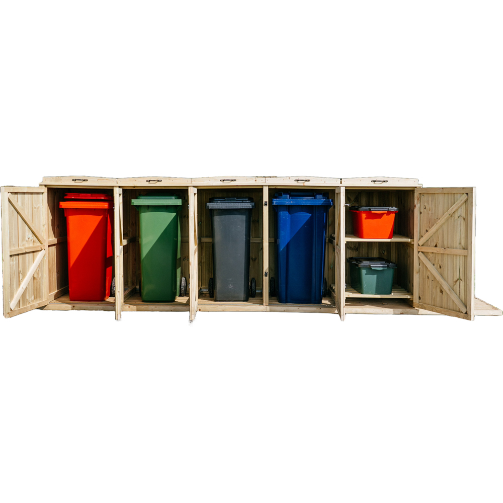 The Garden Village Chatburn 2 Recycle Box 4 Wheelie Bin Shed Image 3