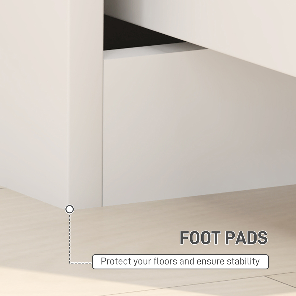 Portland 2 Drawer White Modern Bedside Table Image 6