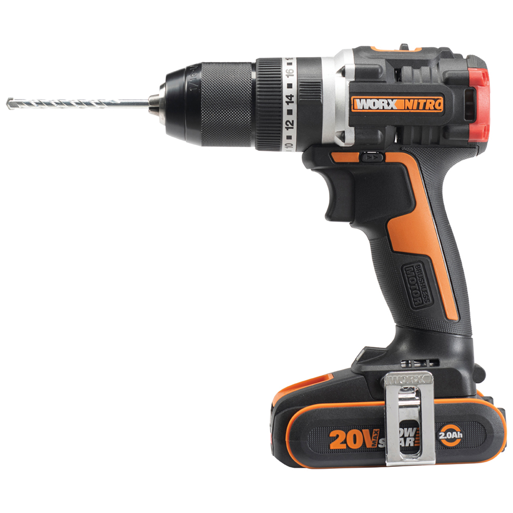 Worx WX355.1 20V 55Nm Cordless Combi Drill with 2.0Ah Battery and Charger Case Image 2