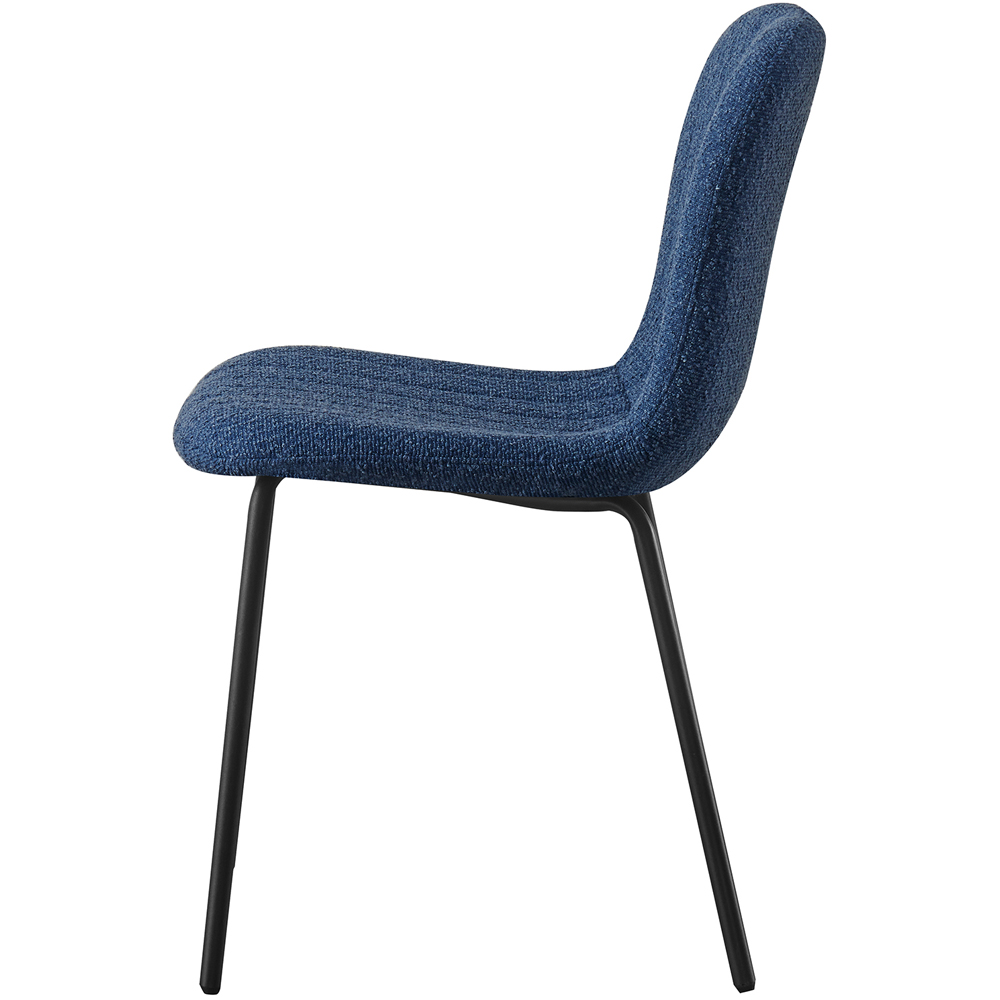 Bella Set of 2 Blue Teddy Faux Fur Stitched Design Dining Chairs Image 3