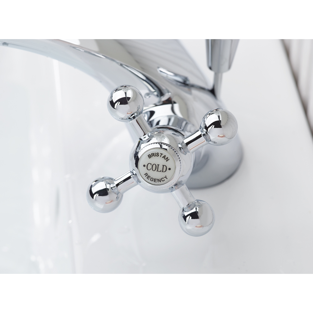 Bristan Regency Traditional Chrome Mono Basin Mixer with Pop Up Waste Image 5