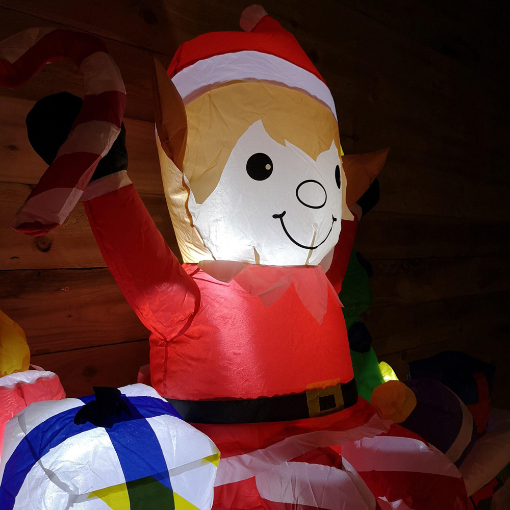Premier Christmas Inflatable Fireplace with Elf and Presents Christmas Decoration 6.5 Image 9