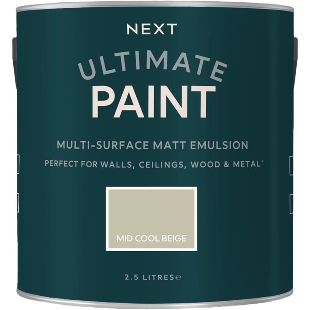Next Ultimate Multi Surface Mid Cool Beige Matt Emulsion Paint 2.5L Image 2