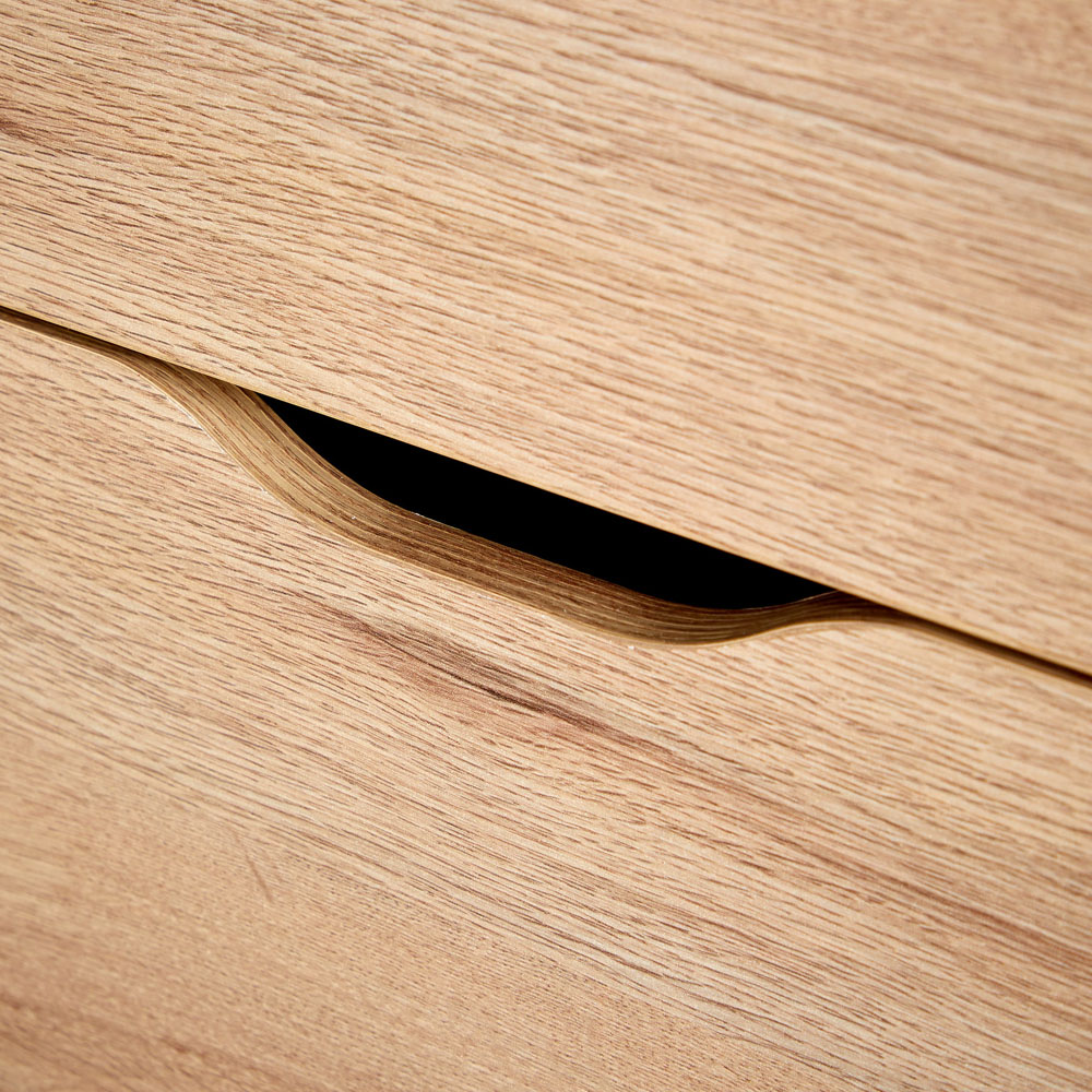 Home Source 6 Drawer Rustic Effect Wide Chest of Drawers Image 6