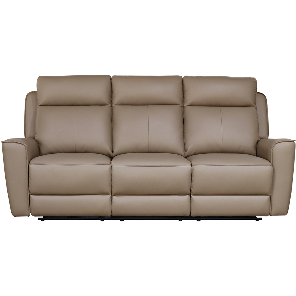Aspire Elmhurst Mushroom Leather 5 Seater Power Recliner Sofa Set Image 4