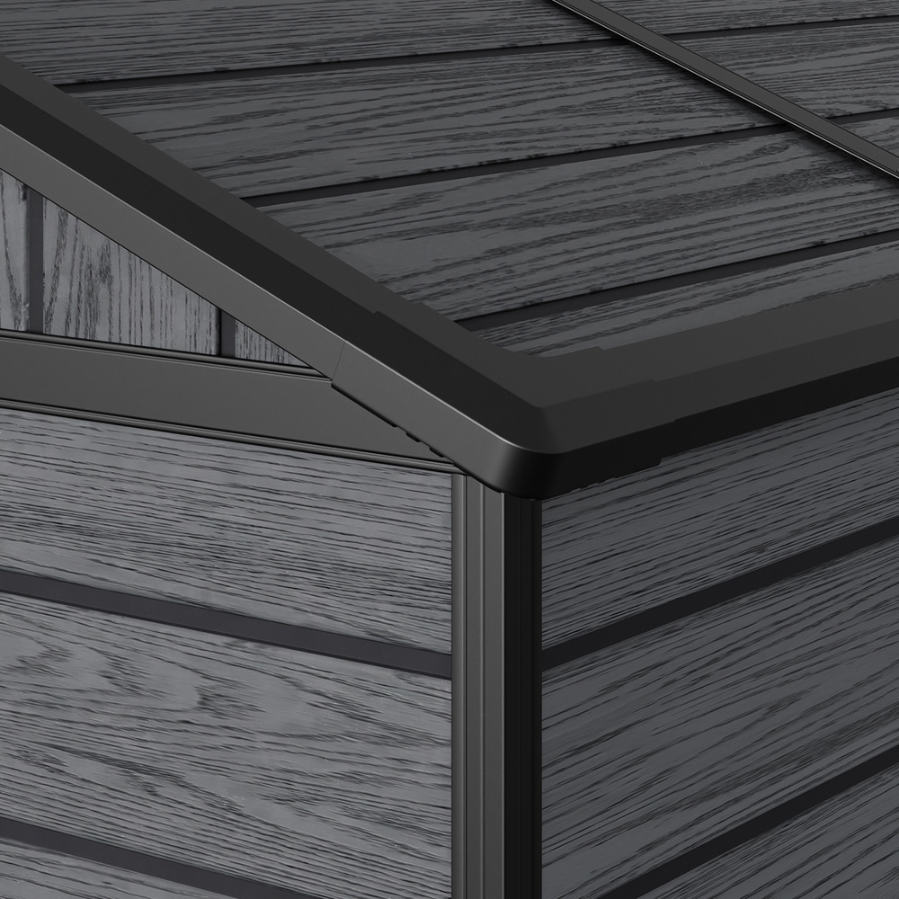 Living and Home 8 x 6ft Plastic Dark Grey Double Door Apex Garden Storage Shed Image 6