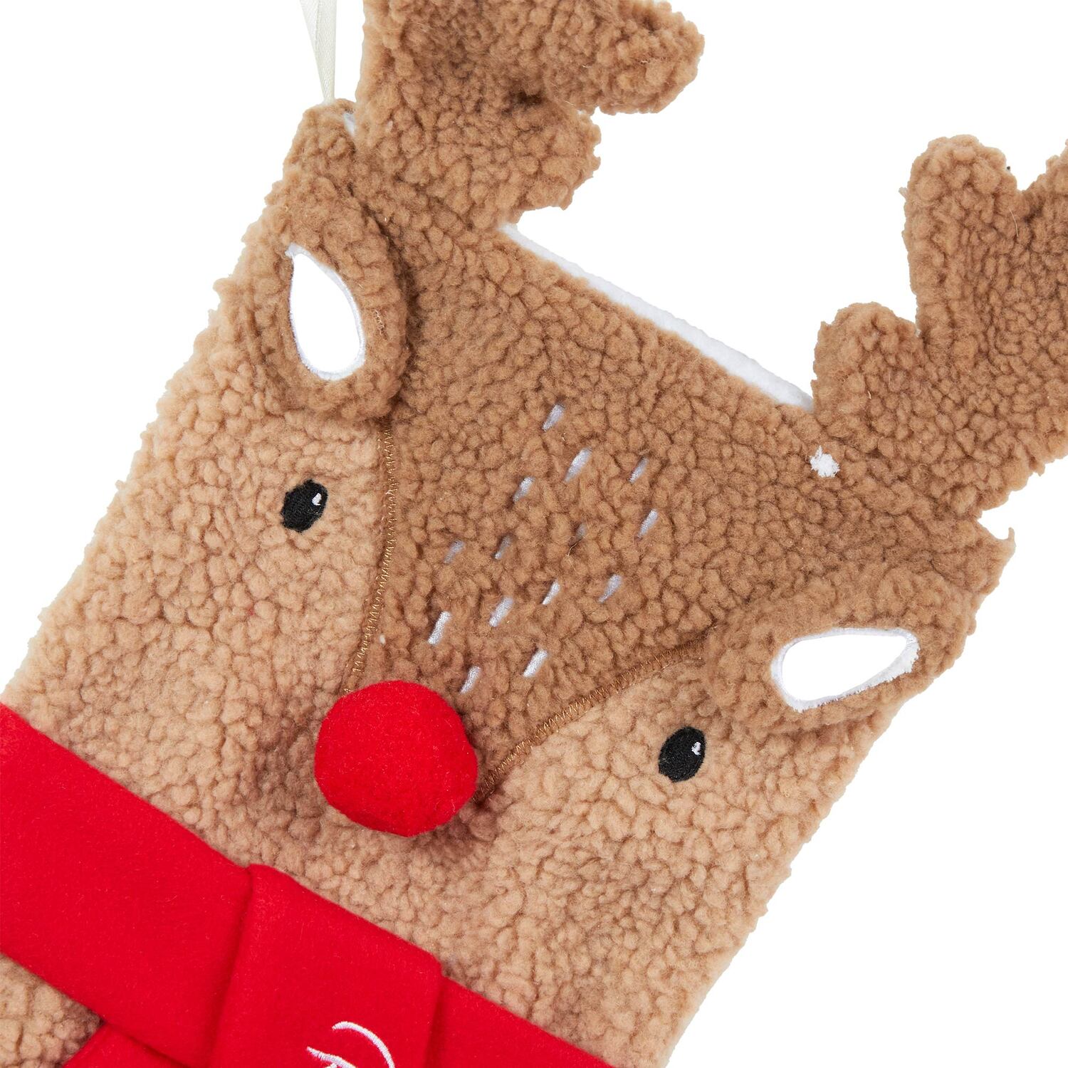 Merry Christmas Reindeer Stocking - Brown Image 3
