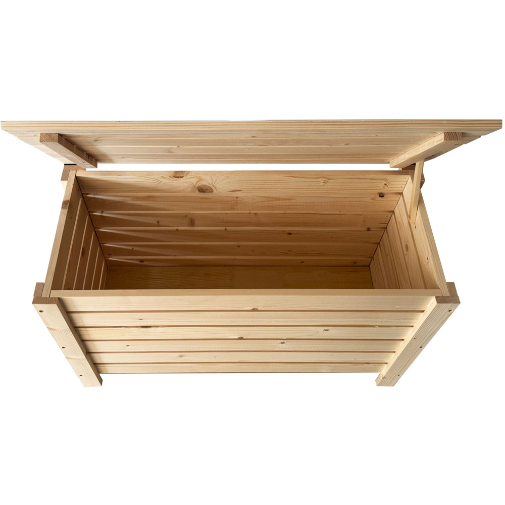 Core Products Natural Pre-Sanded Solid Pine Slatted Wide Storage Box with Lid Image 5