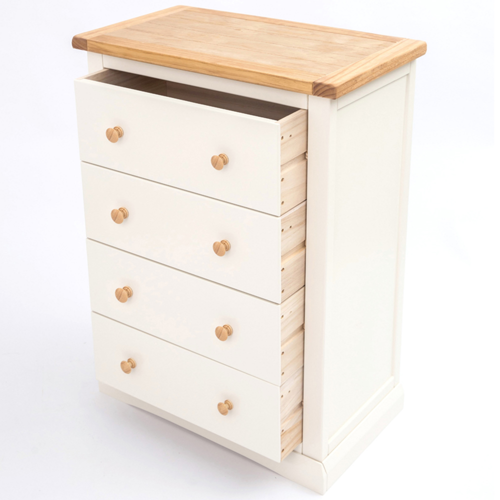Cabinet Bits Castelli 4 Drawer Off White Wood Knob Chest of Drawers Image 5