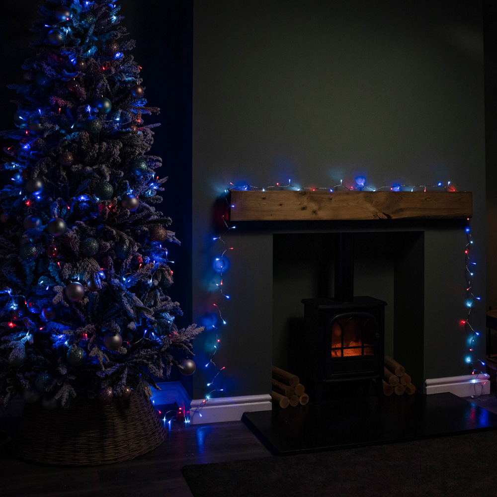 Samuel Alexander SupaBrights 200 Blue Red and White LED Multi-Function Clear String Light 16m Image 8