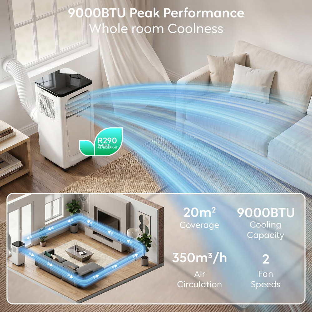 Air Pro 3-in-1 White Smart Wi-Fi Portable Air Conditioner 9000 BTU Image 5