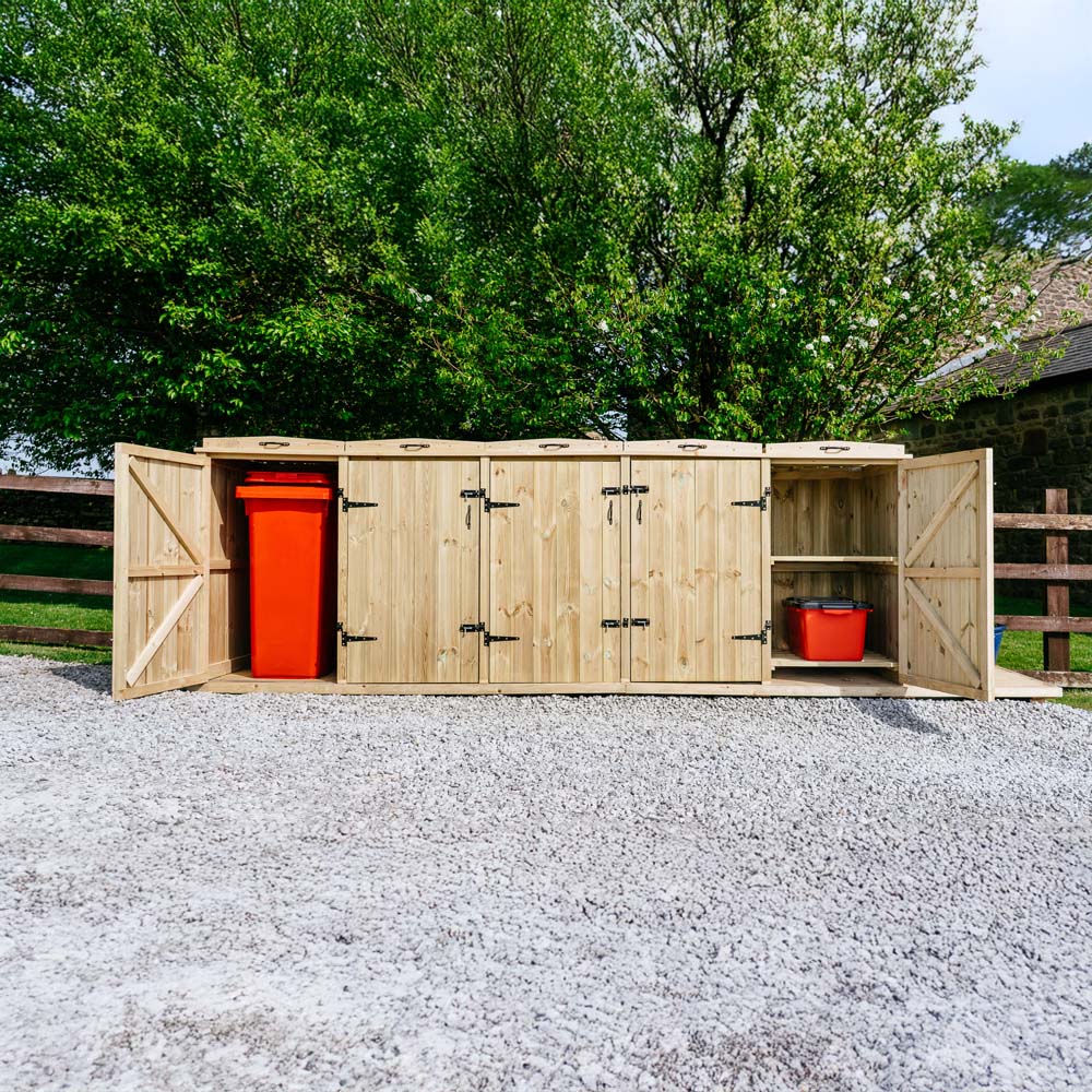 The Garden Village Chatburn 2 Recycle Box 4 Wheelie Bin Shed Image 2