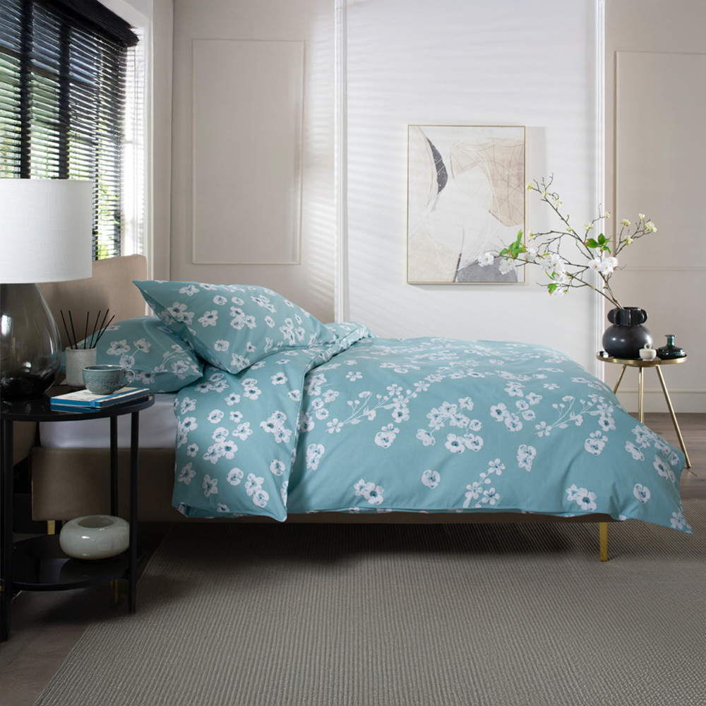 The Lyndon Company Petite Fleure Double Duck Egg Duvet Set Image 2