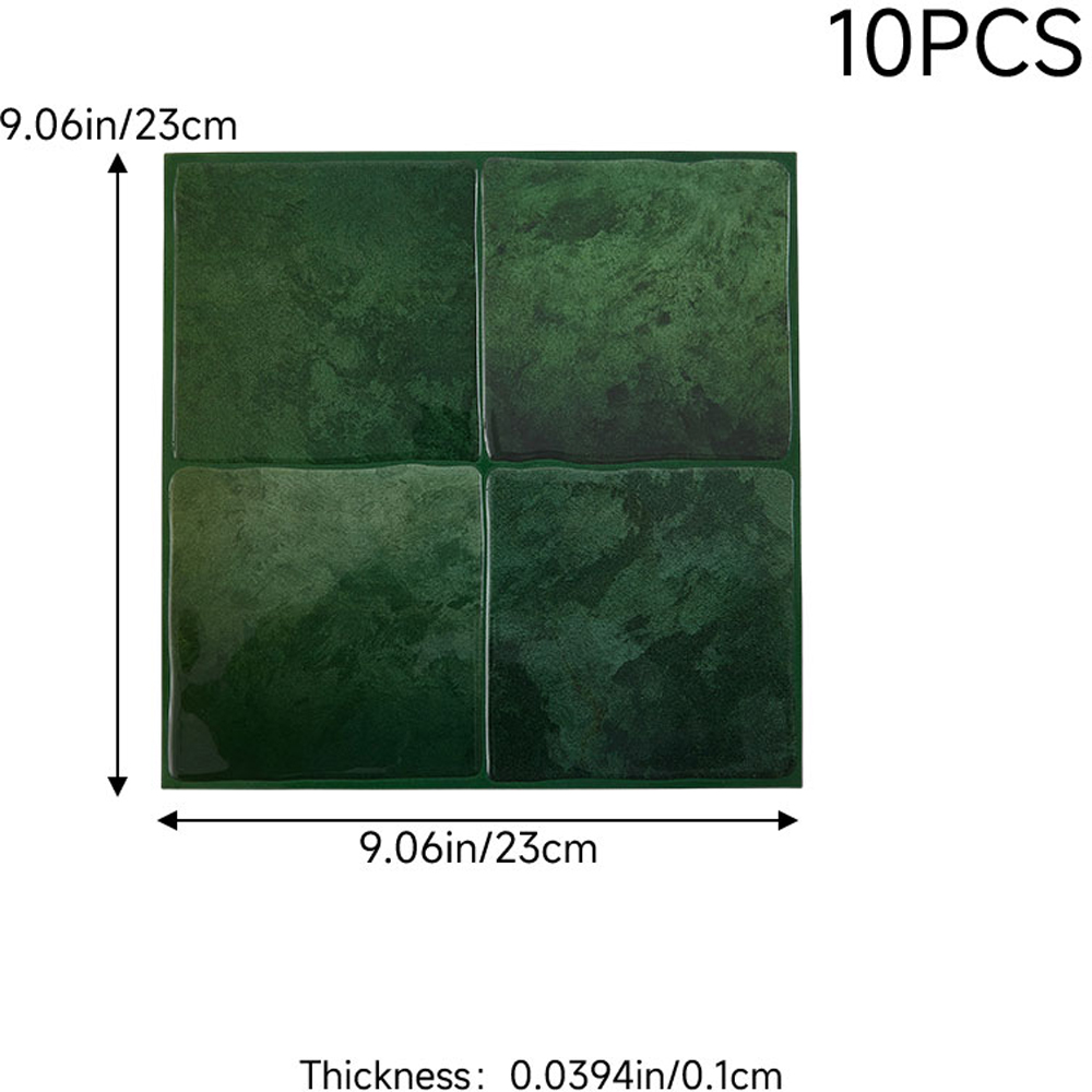 Living and Home Dark Green Square Self Adhesive Wall Sticker 10 Pack Image 9